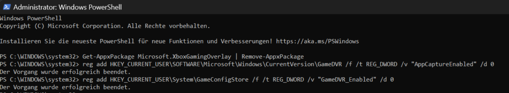24-01-2026_19_14-Administrator_-Windows-PowerShell-1024x188 ms-gaming-overlay Windows 11 entfernen